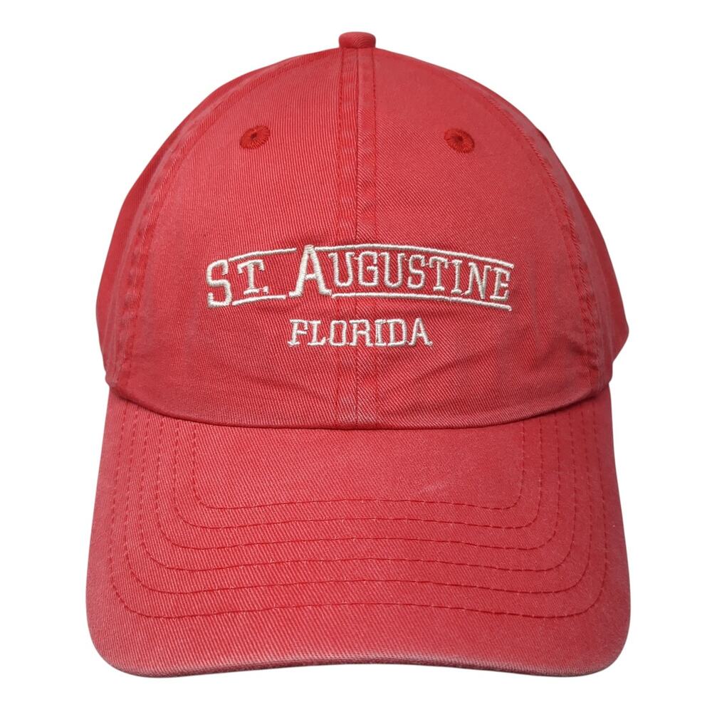 St. Augustine Florida Slideback Baseball Cap Red One Size Royal Resortwear